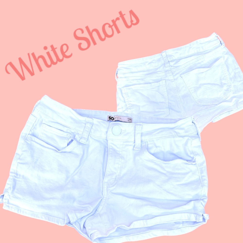 White denim shorts